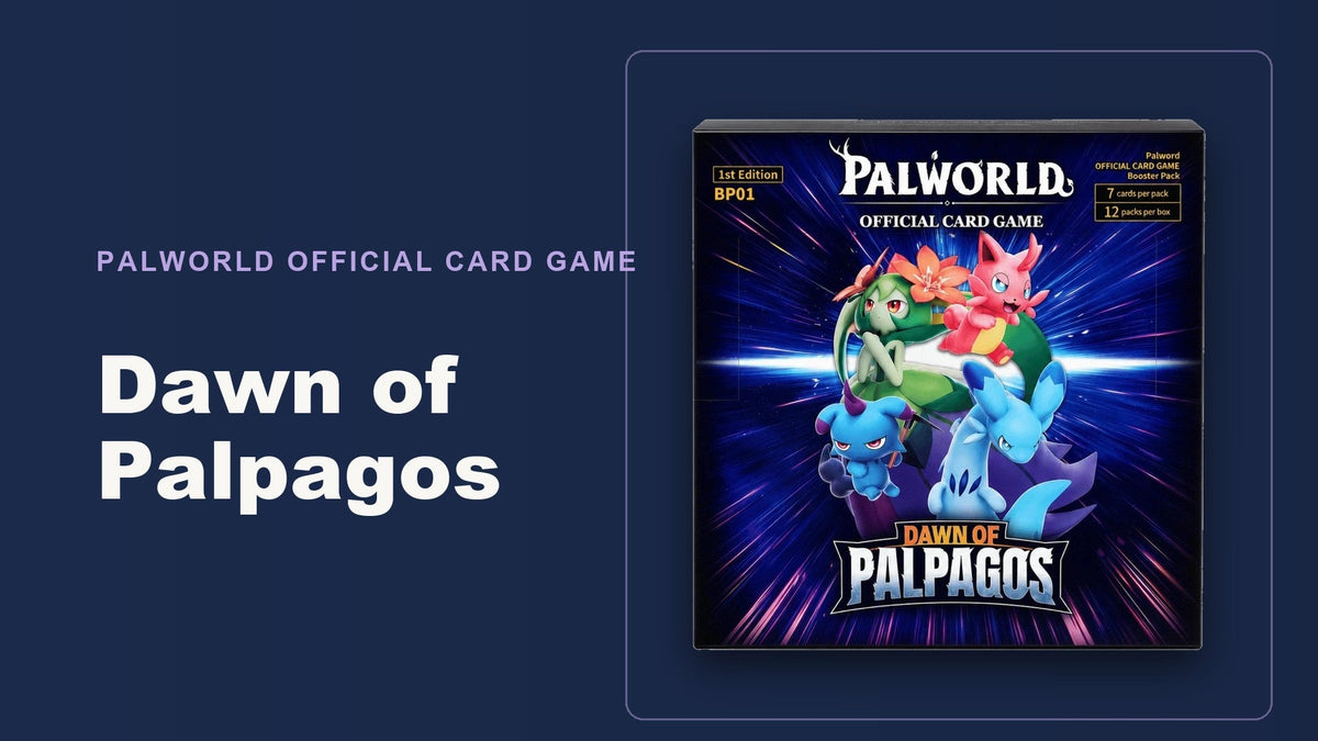 Palworld Official Card Game Dawn of Palpagos booster box banner
