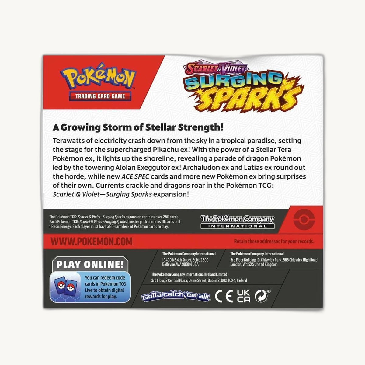 Pokémon TCG: Scarlet & Violet - Surging Sparks Booster Box - contents