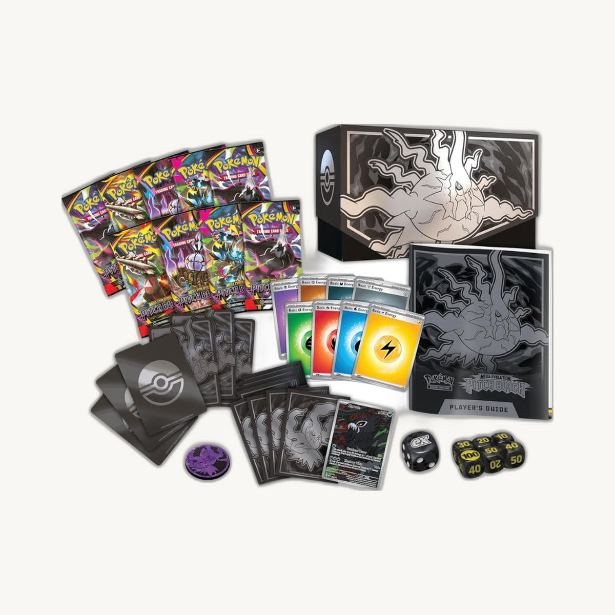 Pokémon TCG: Mega Evolution - Pitch Black Elite Trainer Box - back view