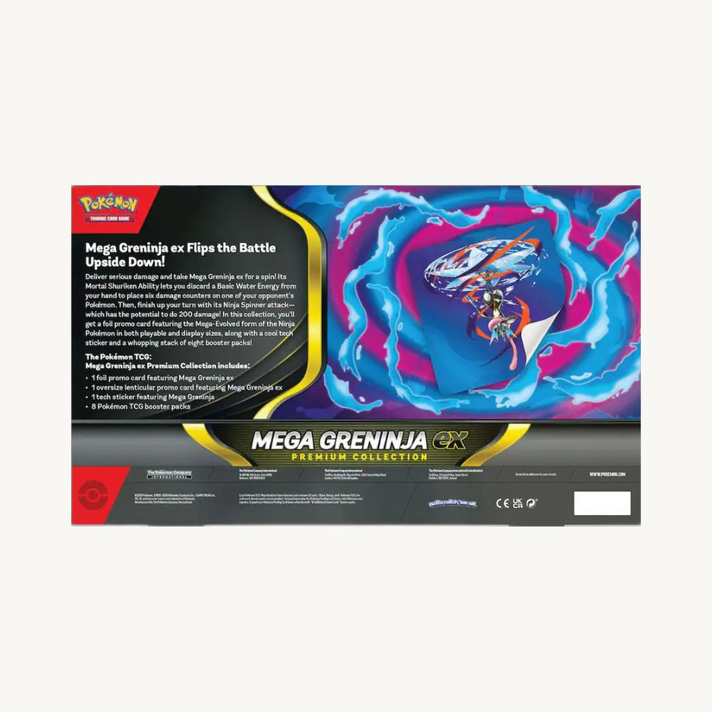 Pokémon TCG: Mega Evolution - Chaos Rising Mega Greninja ex Premium Collection - back view