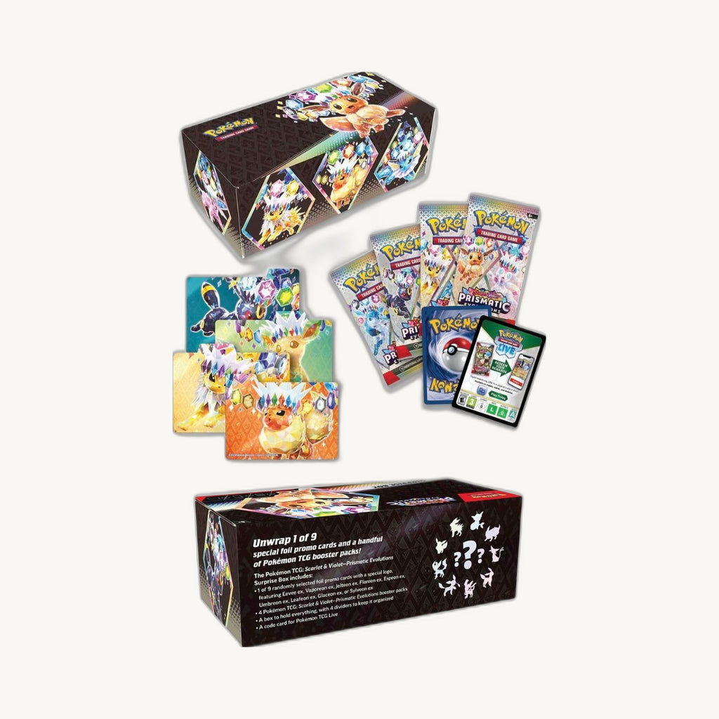 Pokémon TCG: Scarlet & Violet - Prismatic Evolutions Surprise Box - back view