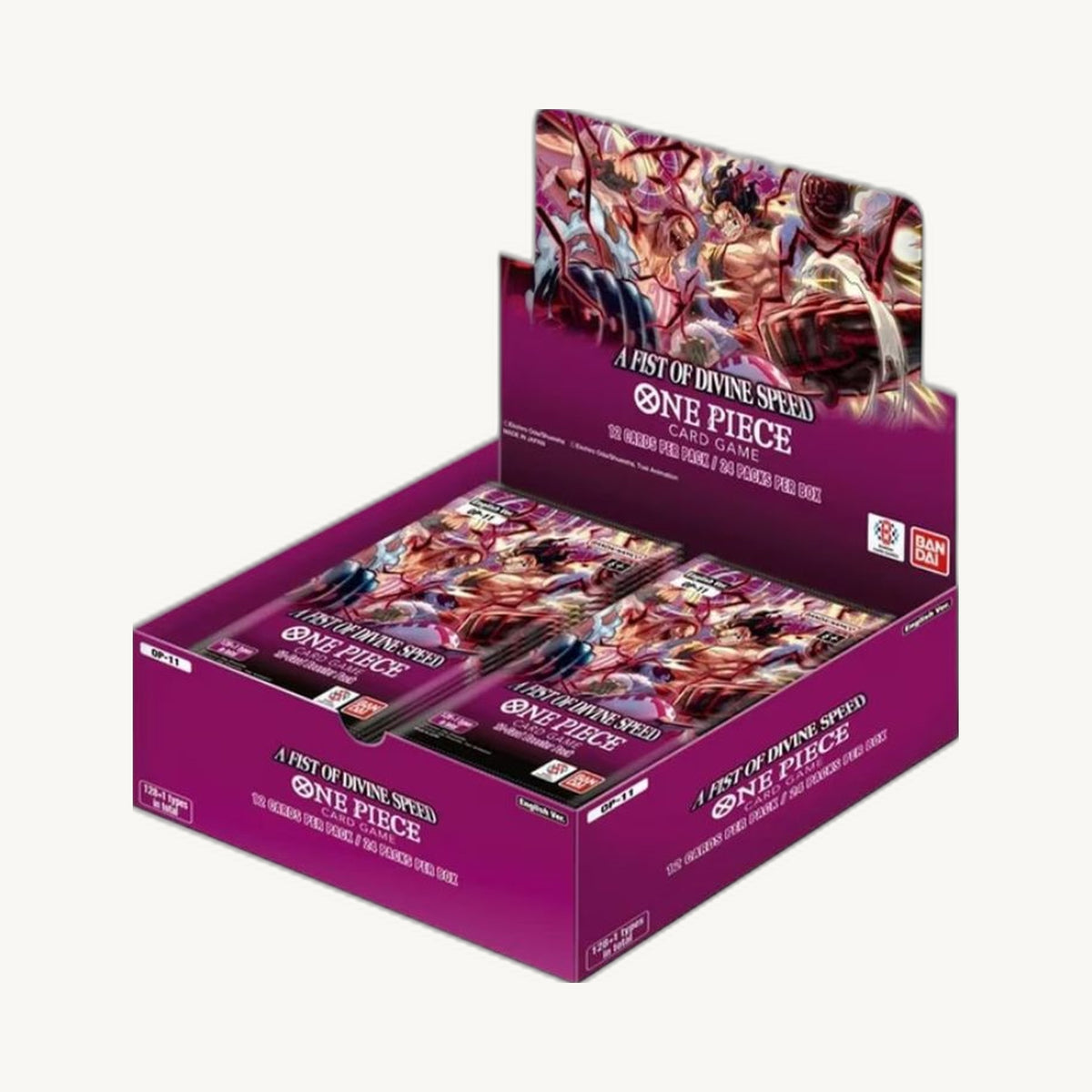 One Piece Card Game: A Fist of Divine Speed Booster Box - front sealed view