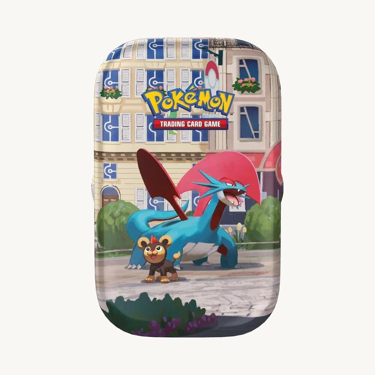 Pokémon TCG: Lumiose City Mini Tin - Salamence & Litleo - front view