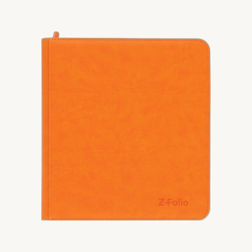 BCW: Zipper Folio 12-Pocket LX Album - Orange - front view
