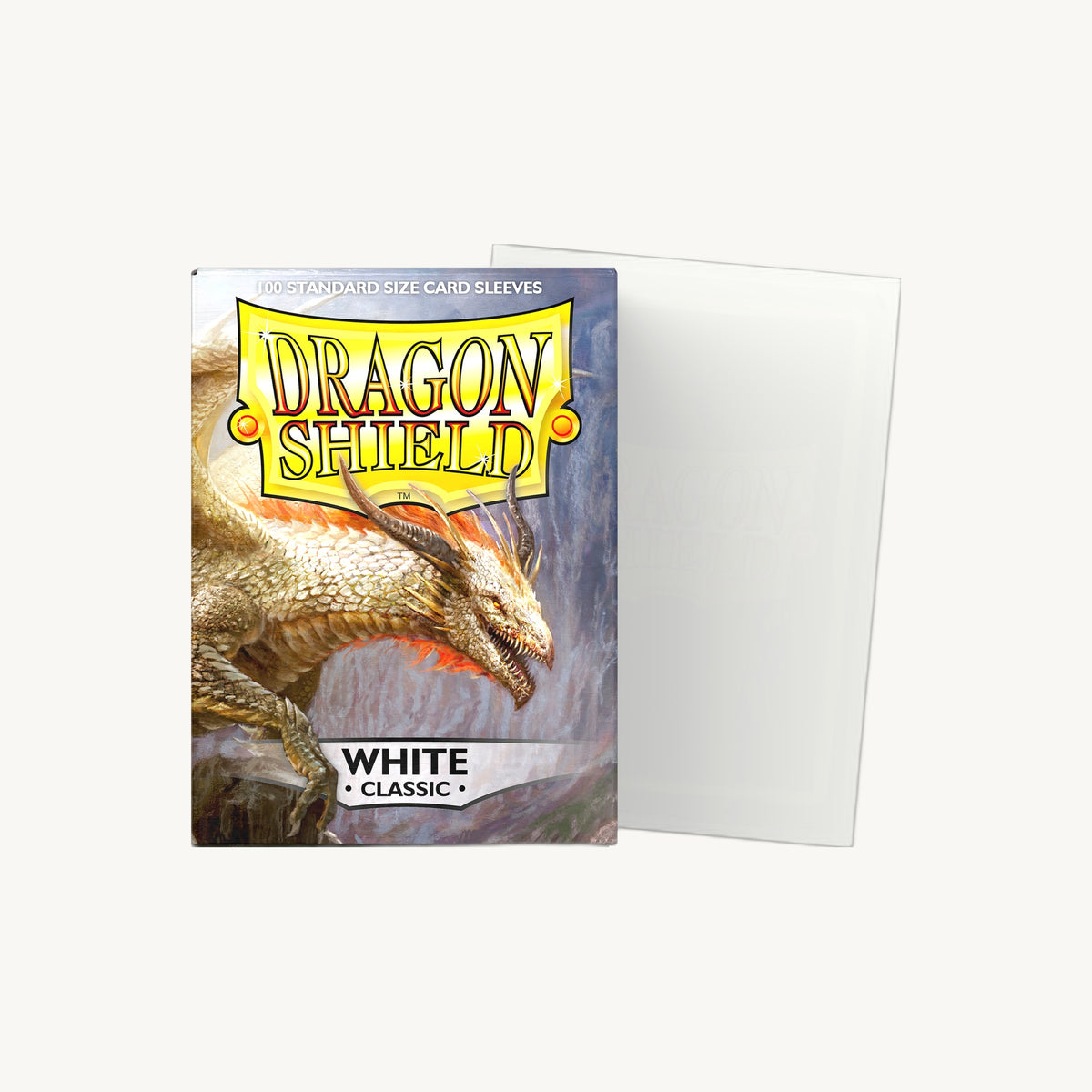 Dragon Shield: Classic Sleeves (100ct) - White - front view