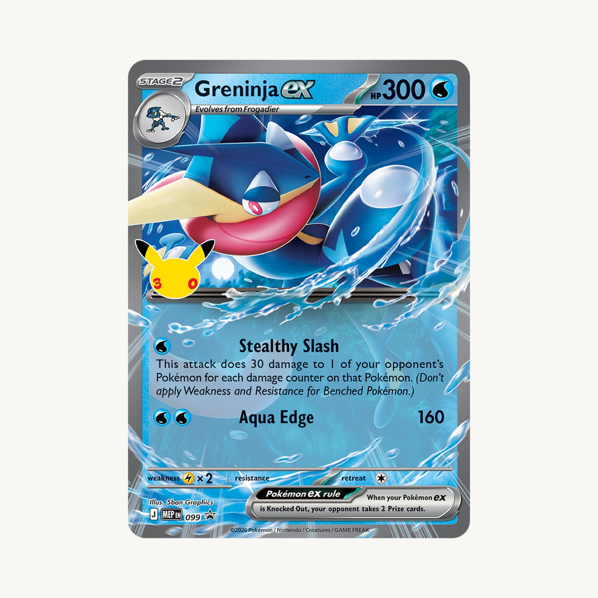 Pokémon TCG: 30th Celebration Greninja ex Box - contents, Greninja ex foil promo card