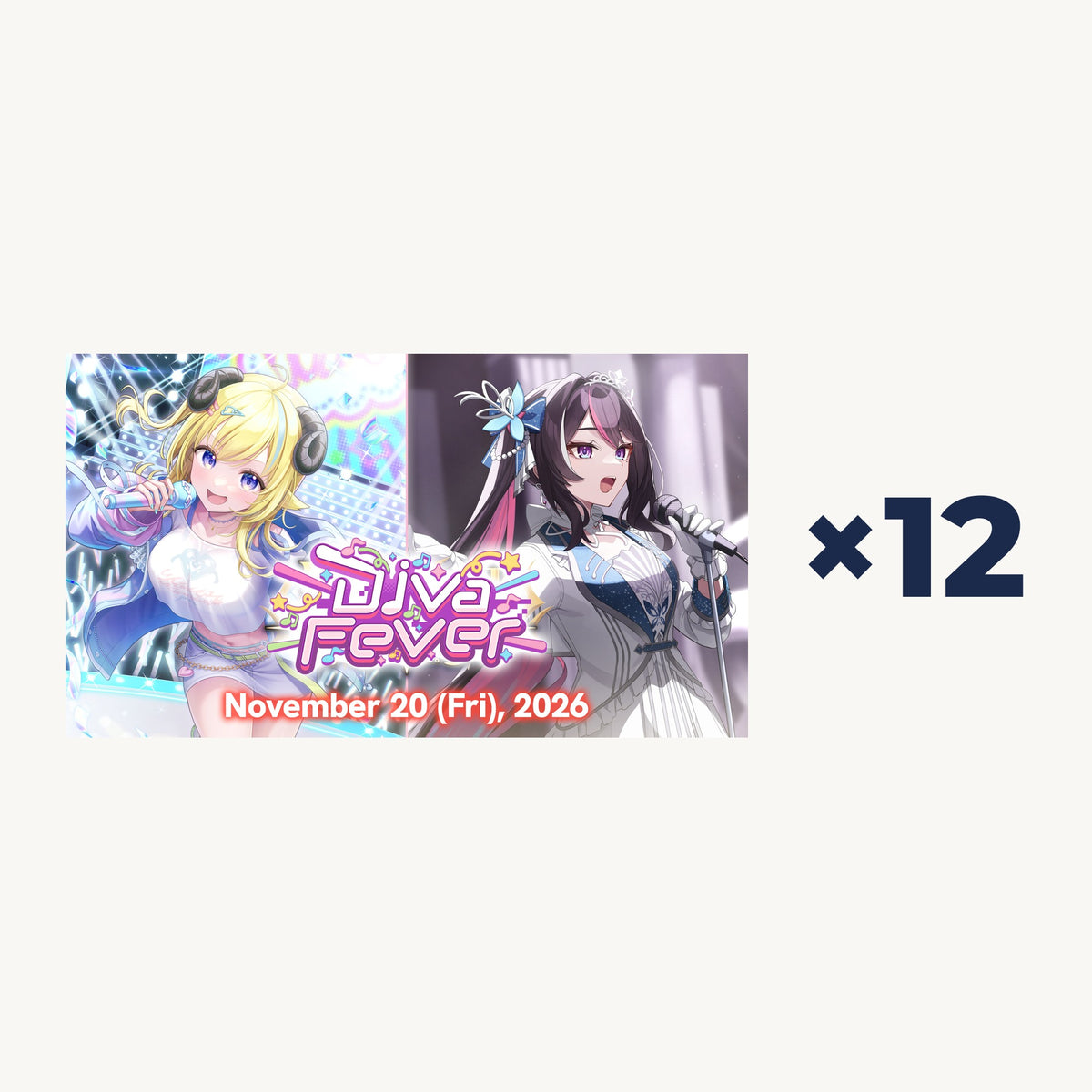 Hololive Official Card Game: Diva Fever Case - set key art, case of 12 booster boxes