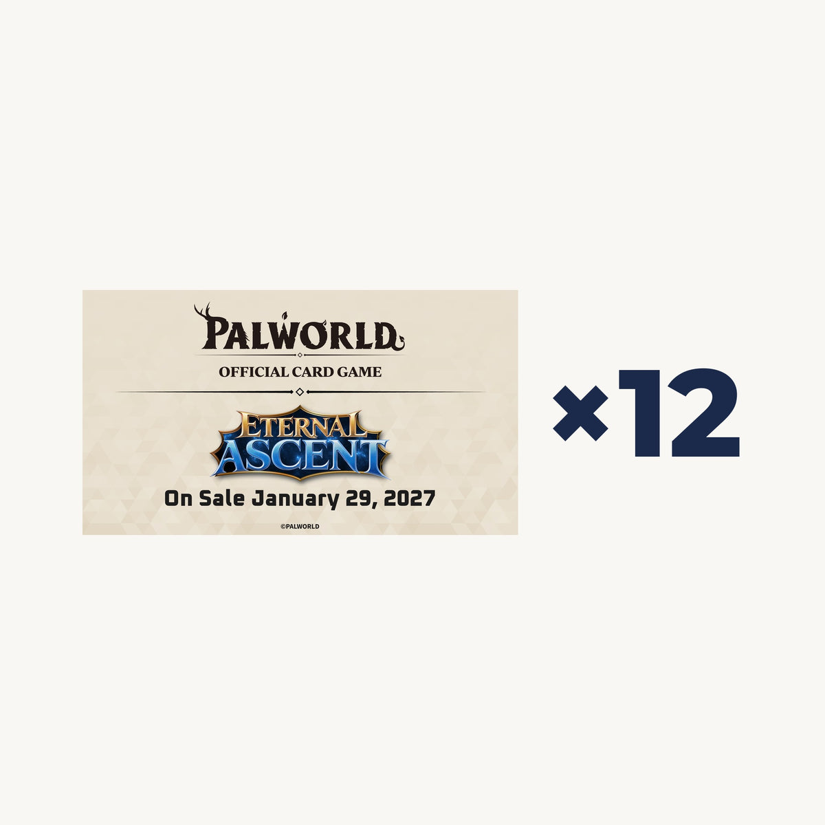 Palworld Official Card Game: Eternal Ascent Case - set logo banner, case of 12 booster boxes