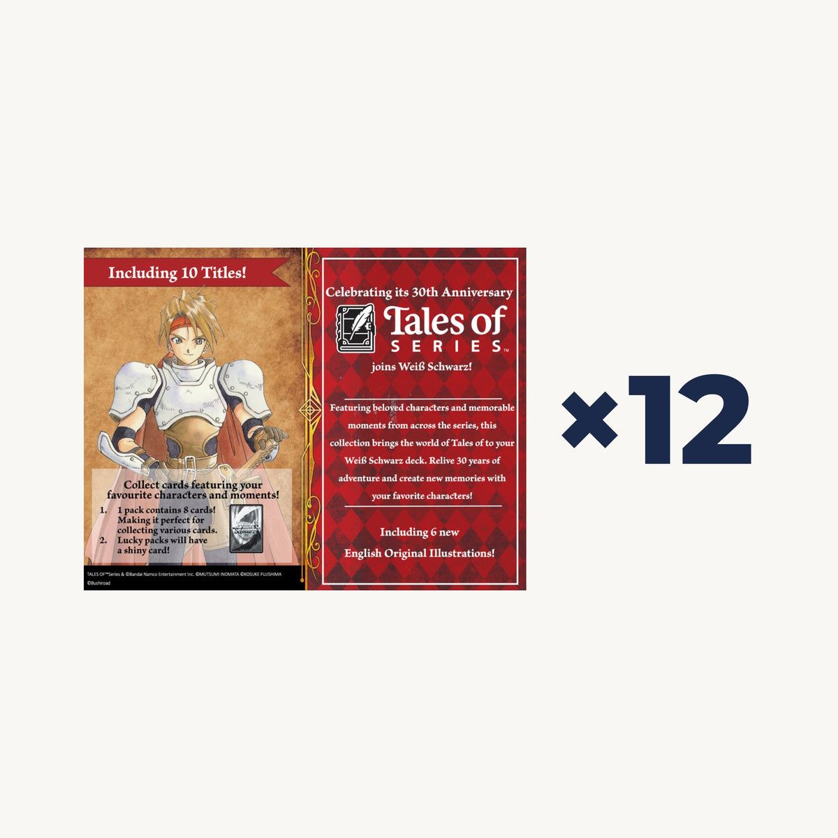 Weiss Schwarz: Tales of SERIES Case - set key art, case of 12 booster boxes