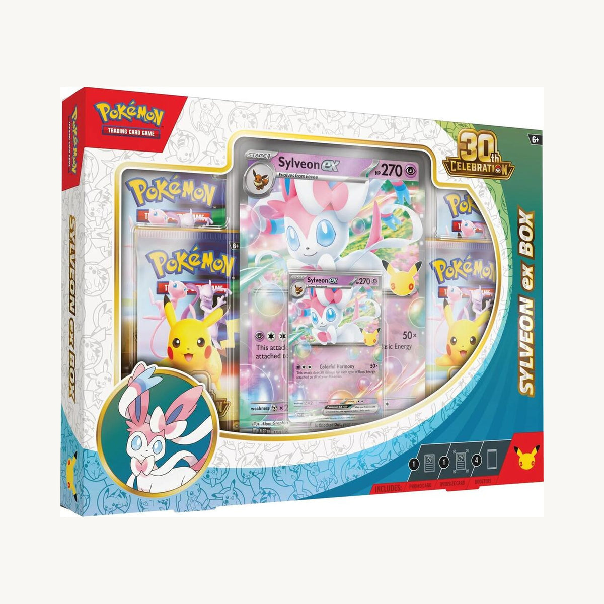 Pokémon TCG: 30th Celebration Sylveon ex Box - front sealed view