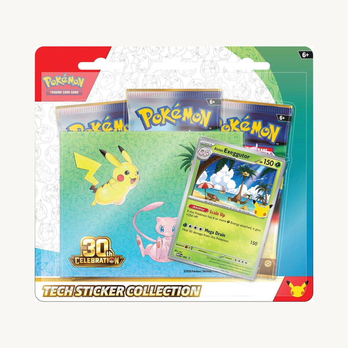 Pokémon TCG: 30th Celebration Tech Sticker Collection (Alolan Exeggutor) - front sealed view