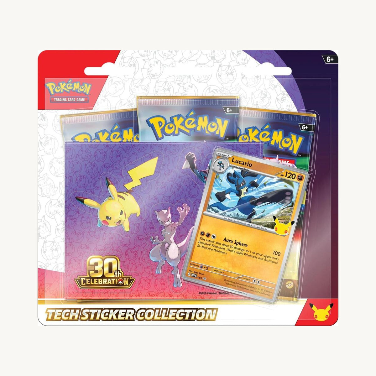 Pokémon TCG: 30th Celebration Tech Sticker Collection (Lucario) - front sealed view